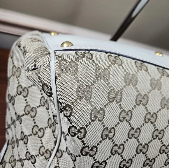 Auth Gucci GG Monogram Scarlett Studs Convertible Satchel handbag - Picture 5 of 12